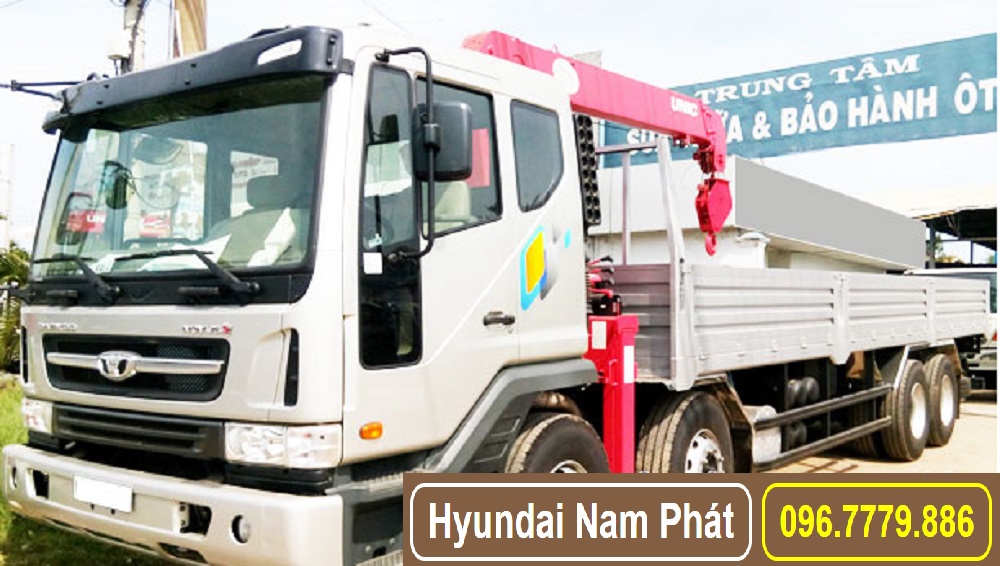 Xe Tải Daewoo Prima Gắn Cẩu Unic 5 Tấn 4 Khúc URV554